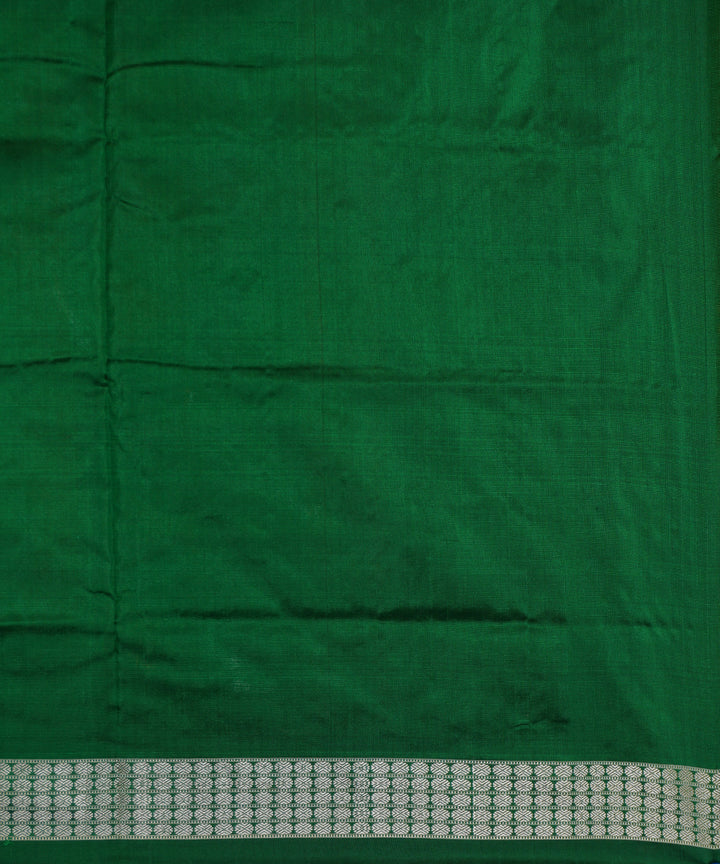 Yellow dark green silk handwoven bomkai saree