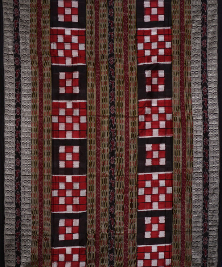 Maroon black silk handwoven bichitrapuri pasapalli saree