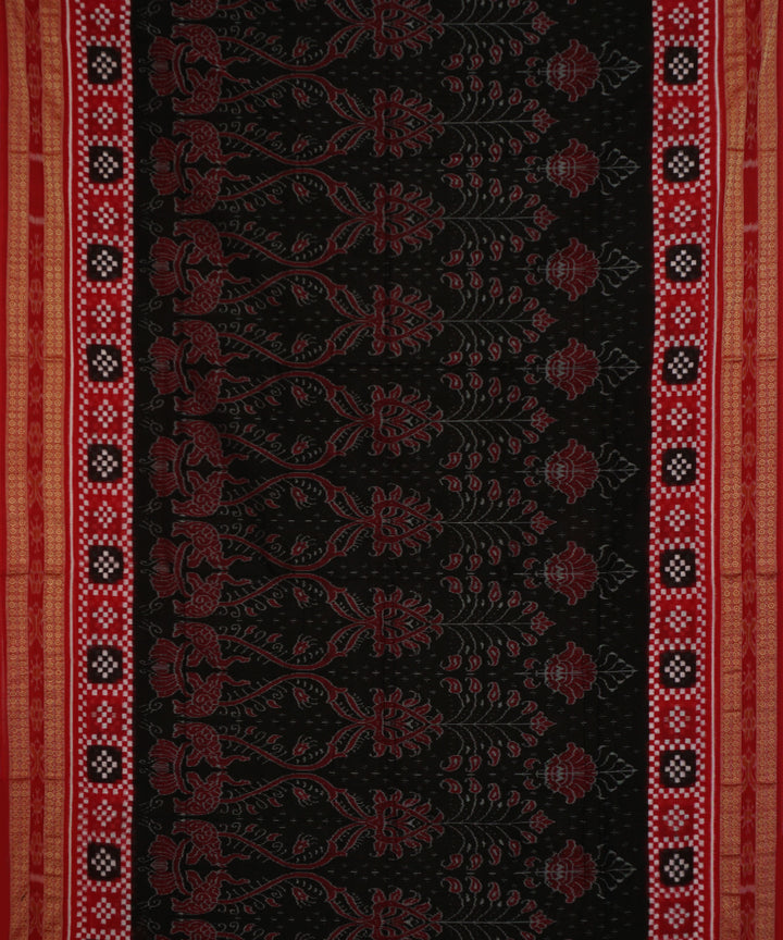 Black orange cotton handwoven pasapalli saree