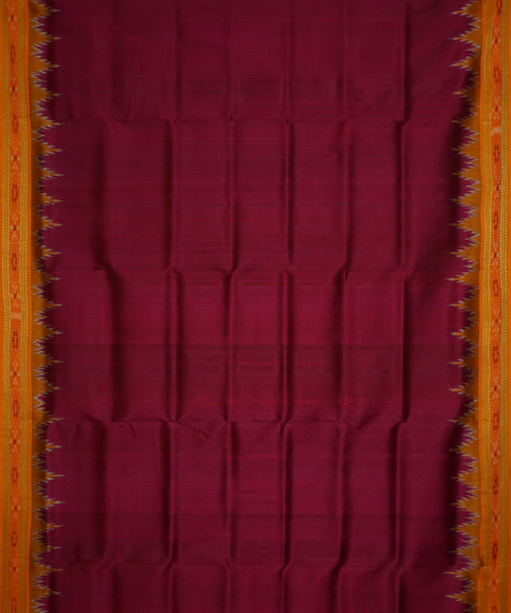 Byzantine orange silk handwoven khandua saree