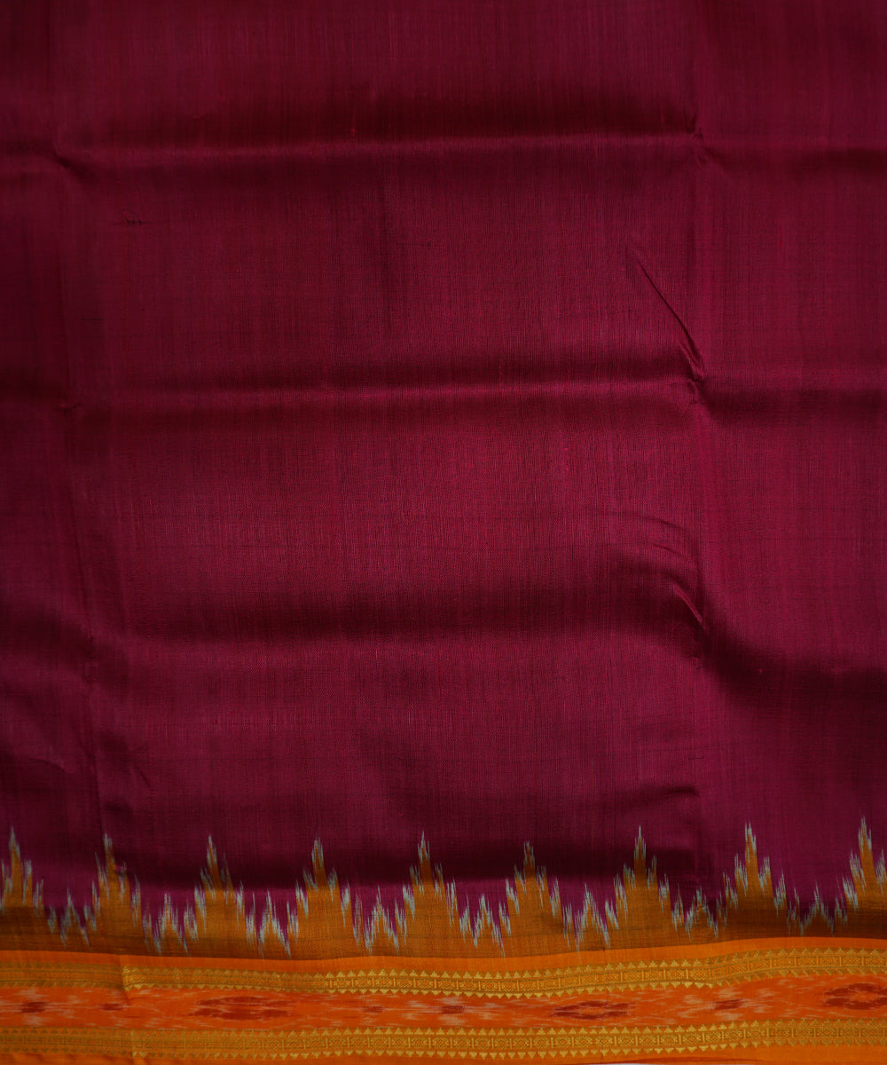Byzantine orange silk handwoven khandua saree