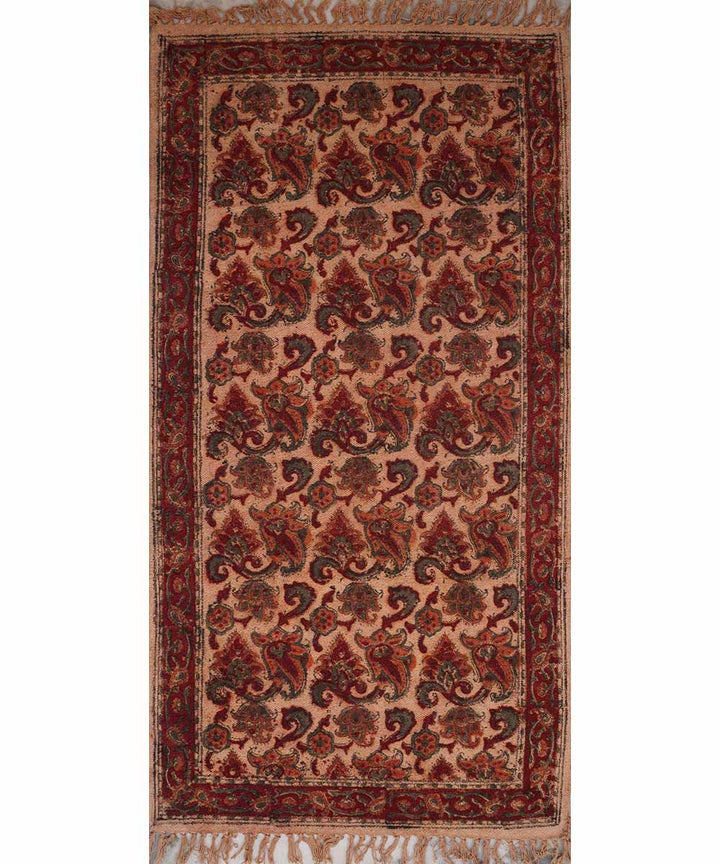 Hand woven multi color warangal kalamkari cotton dhurrie