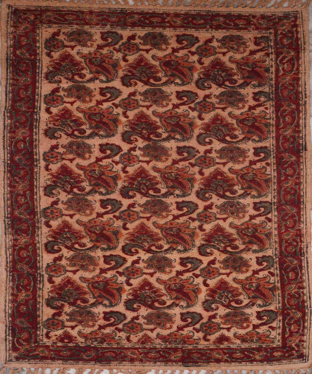 Hand woven multi color warangal kalamkari cotton dhurrie