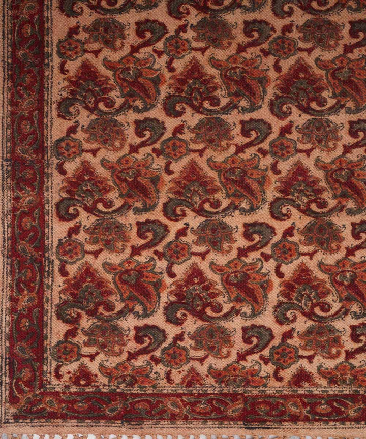 Hand woven multi color warangal kalamkari cotton dhurrie