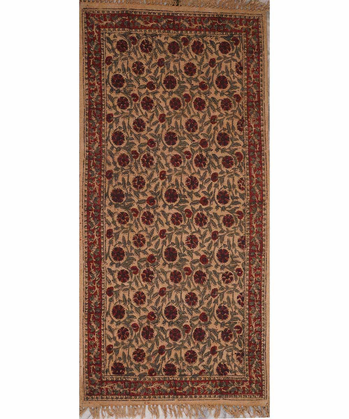 Hand loom multicolor warangal kalamkari cotton durrie