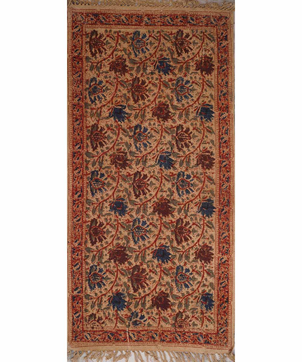 Hand loom multicolour warangal kalamkari cotton durrie