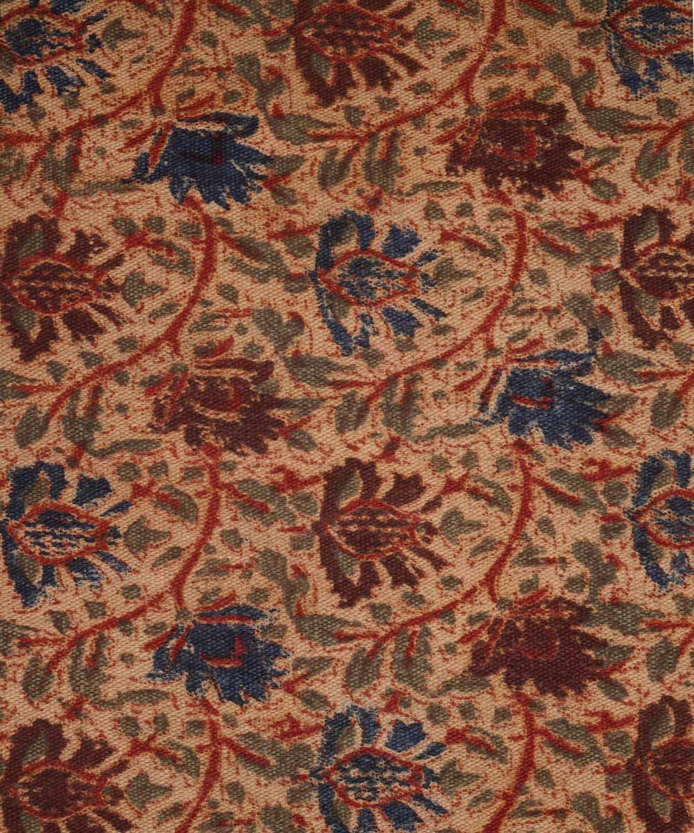 Hand loom multicolour warangal kalamkari cotton durrie