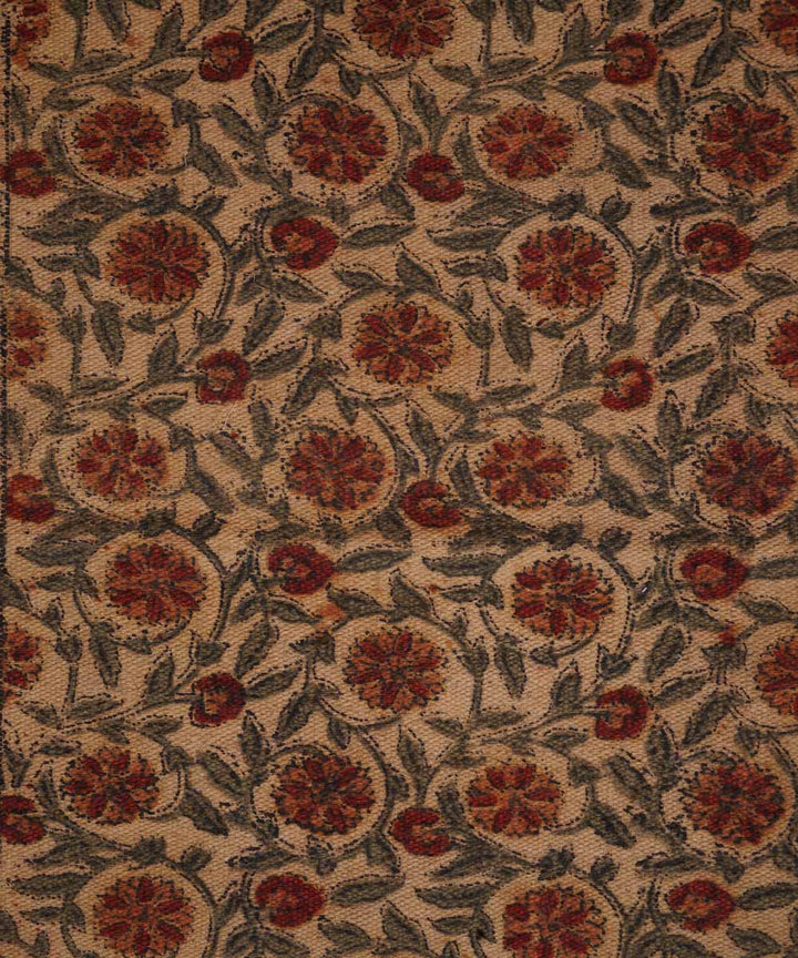 Hand loom multi color warangal kalamkari cotton durrie