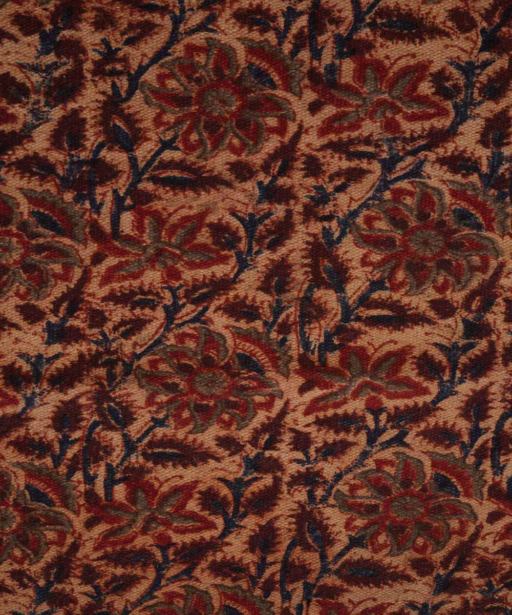 Multicolor handwoven warangal cotton kalamkari durrie