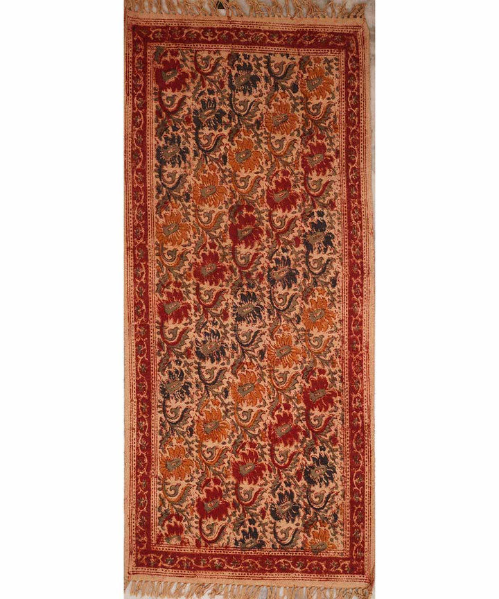 Multi colour handloom warangal cotton kalamkari durrie