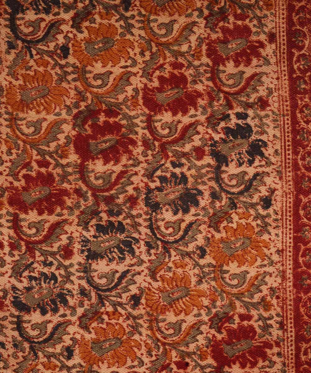 Multi colour handloom warangal cotton kalamkari durrie