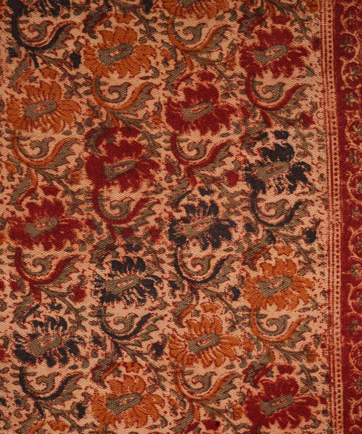 Multi colour handloom warangal cotton kalamkari durrie