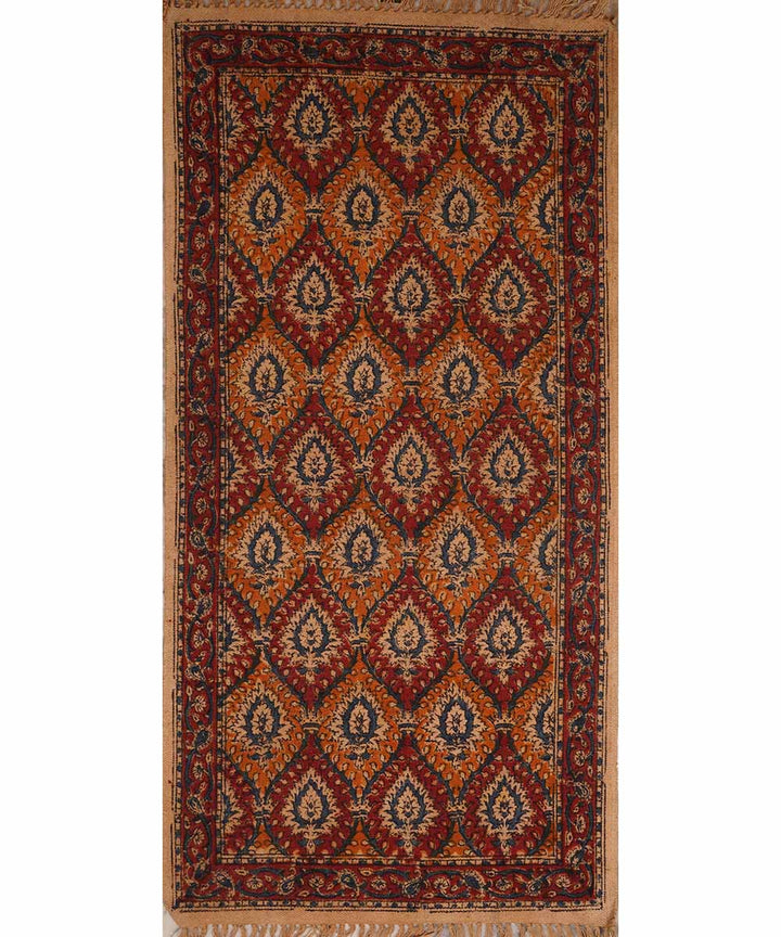 Handwoven multicolor warangal cotton kalamkari durrie