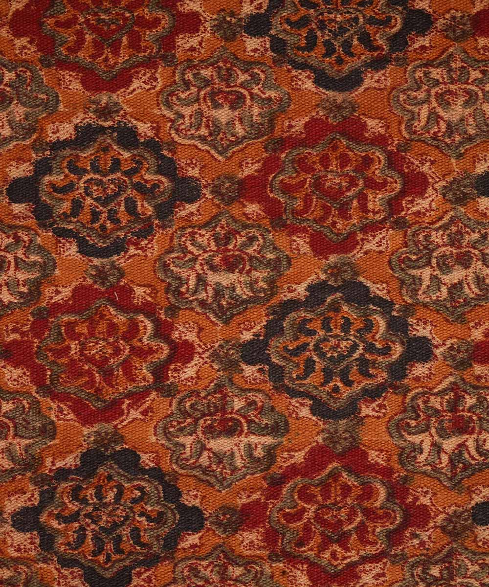 Handwoven multi color warangal cotton kalamkari durrie