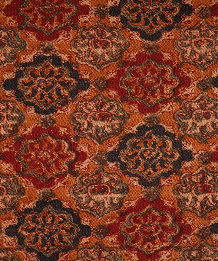 Handwoven multi color warangal cotton kalamkari durrie