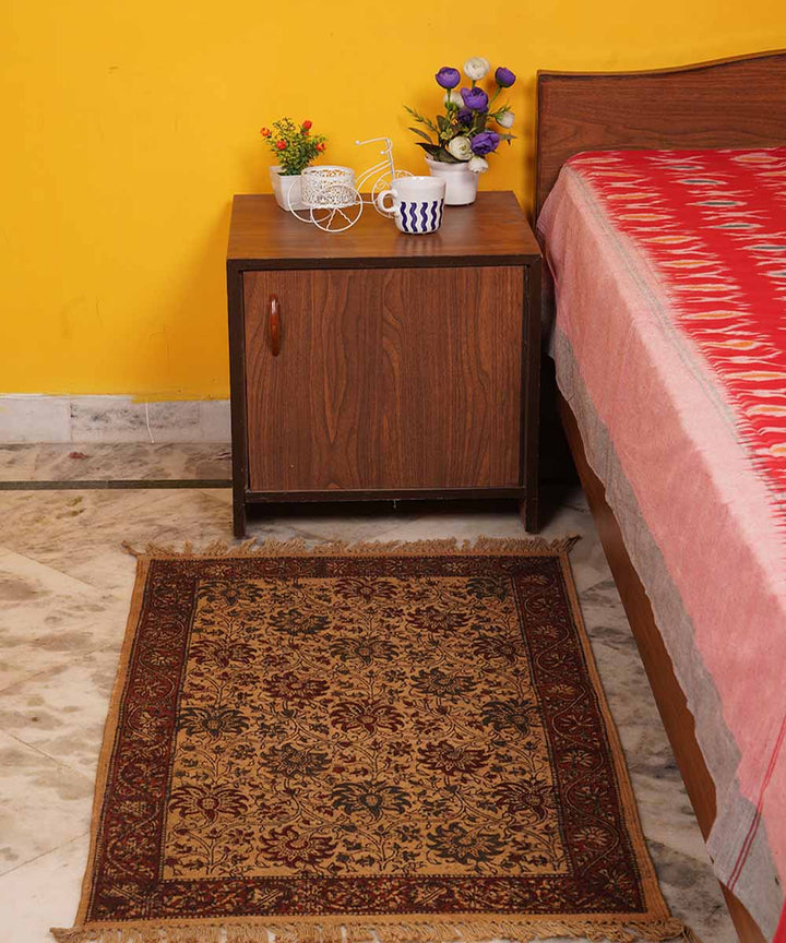 Multicolour handwoven warangal kalamkari cotton dhurrie
