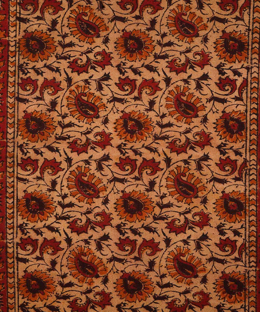 Multi colour handwoven warangal kalamkari cotton dhurrie