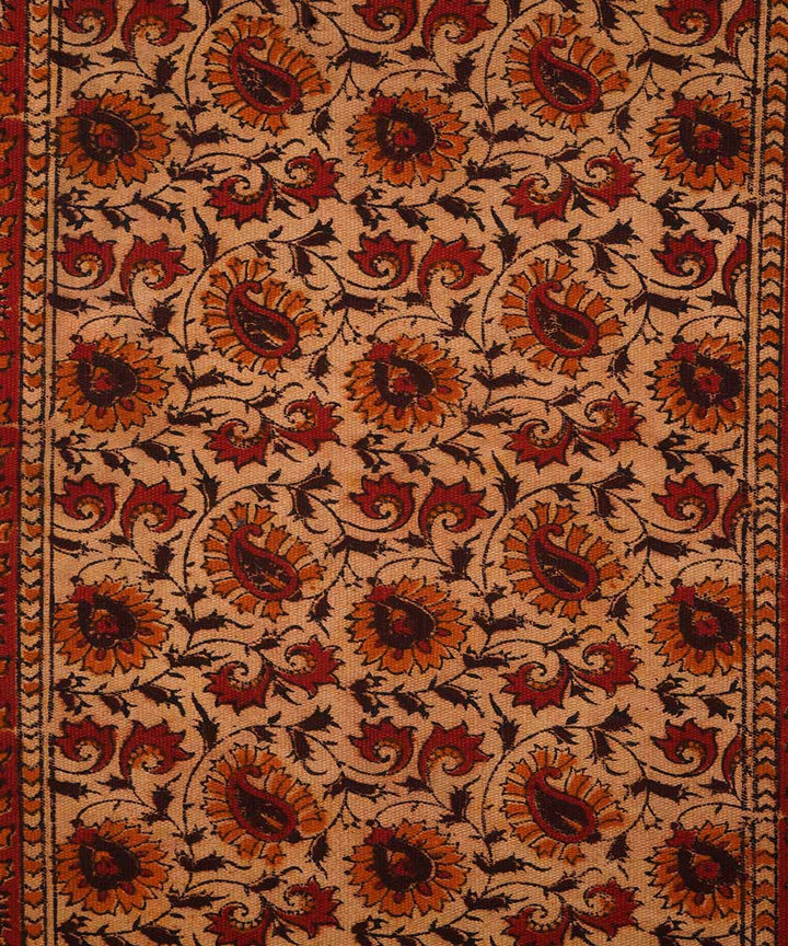 Multi colour handwoven warangal kalamkari cotton dhurrie