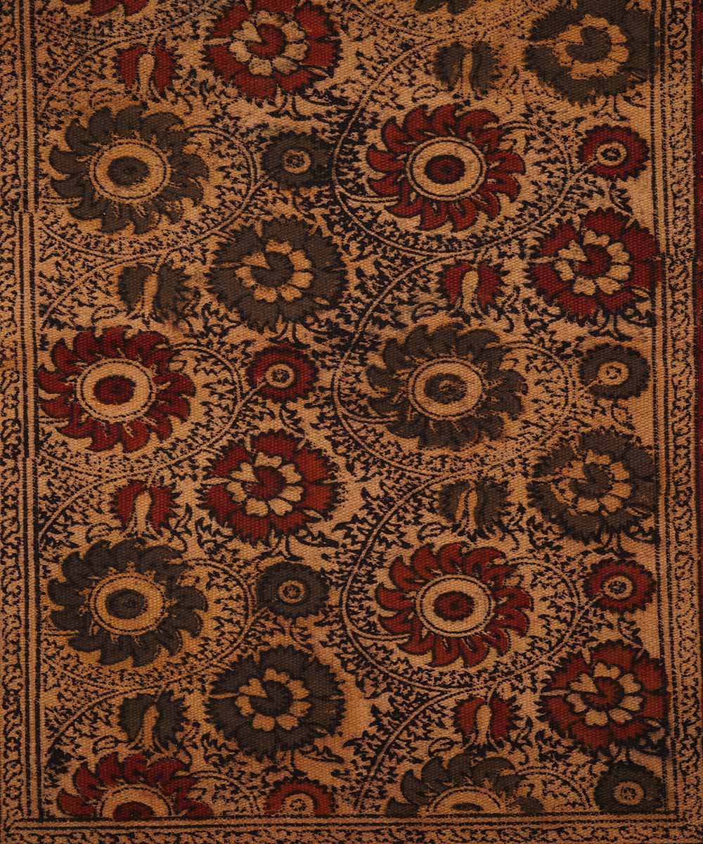 Handwoven multicolor warangal kalamkari cotton dhurrie