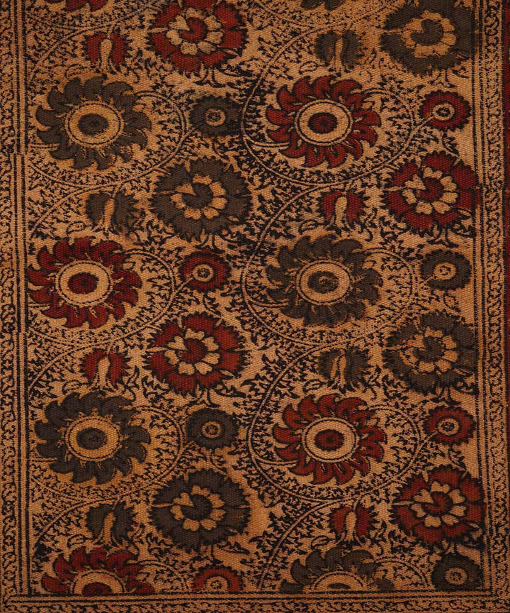 Handwoven multicolor warangal kalamkari cotton dhurrie