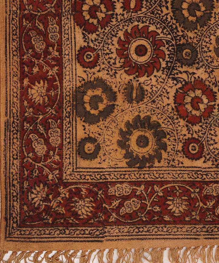 Handwoven multicolor warangal kalamkari cotton dhurrie