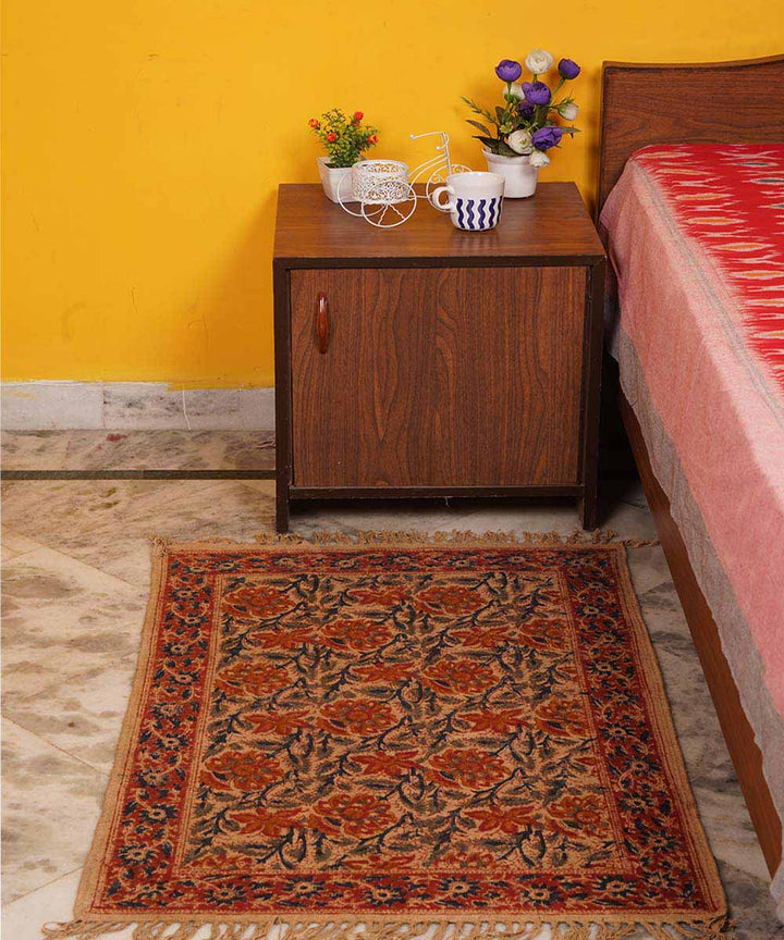 Multicolour handloom warangal kalamkari cotton dhurrie