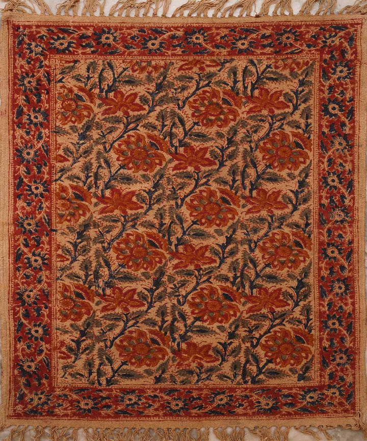 Multicolour handloom warangal kalamkari cotton dhurrie