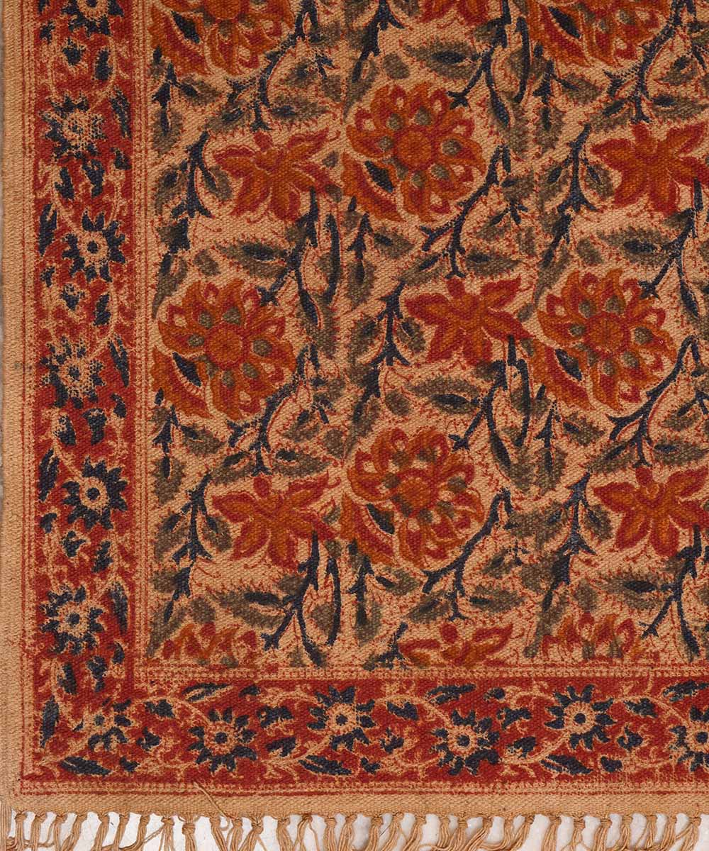 Multicolour handloom warangal kalamkari cotton dhurrie