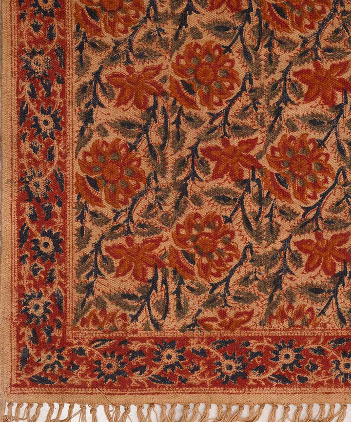 Multicolour handloom warangal kalamkari cotton dhurrie