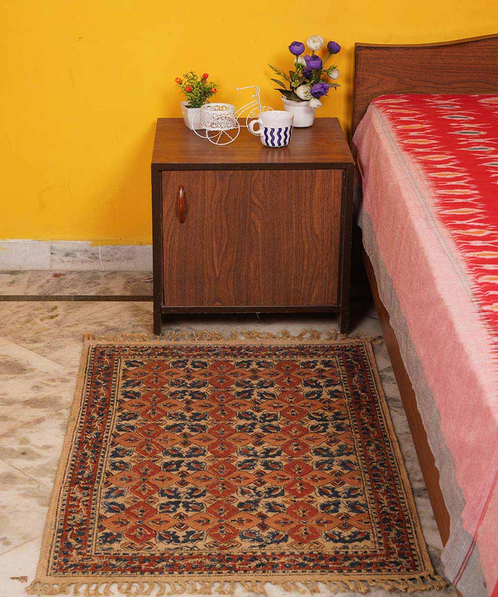 Multi color handloom warangal kalamkari cotton dhurrie