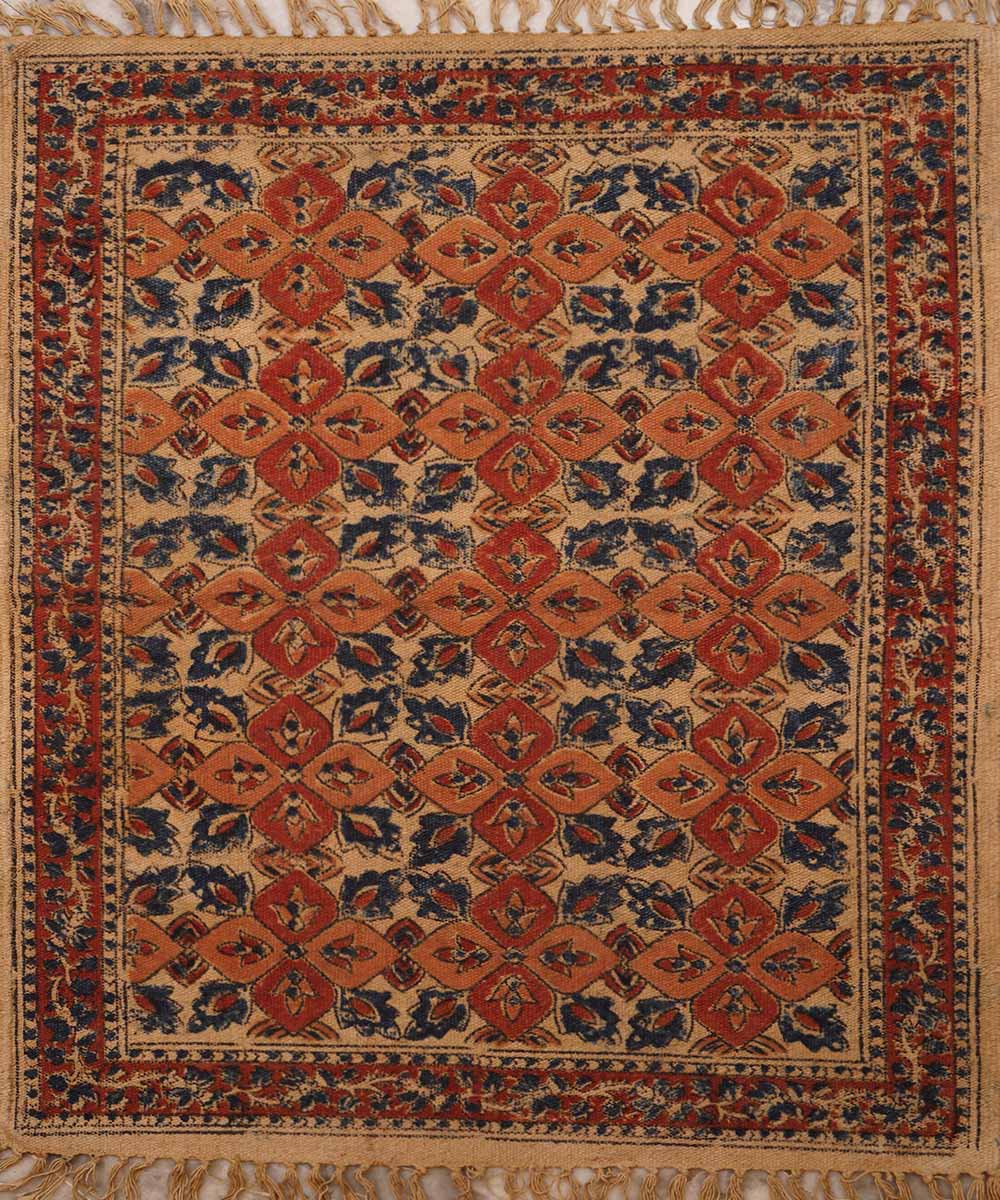 Multi color handloom warangal kalamkari cotton dhurrie