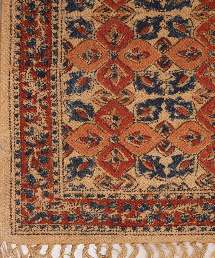 Multi color handloom warangal kalamkari cotton dhurrie