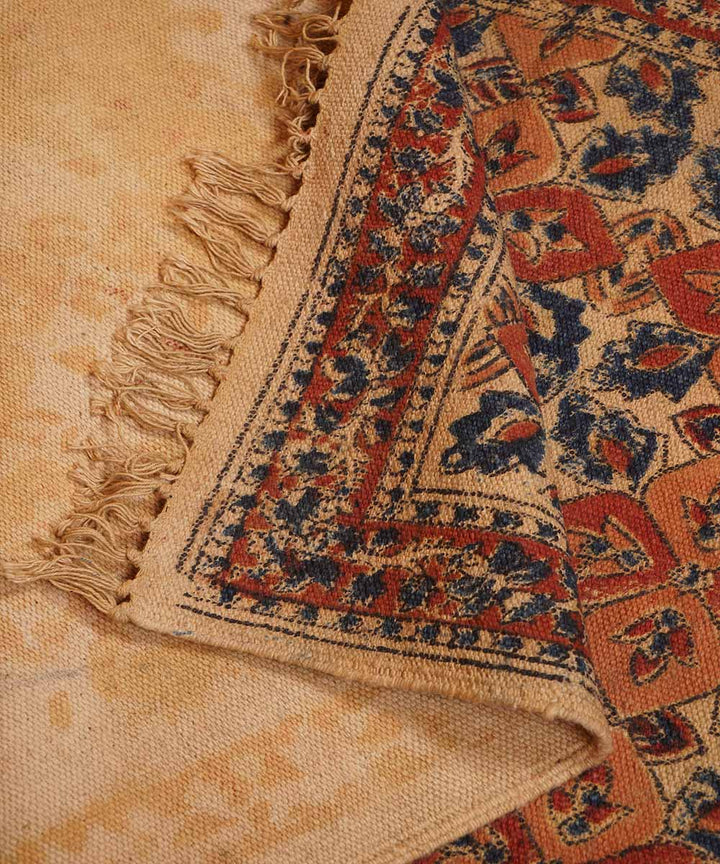Multi color handloom warangal kalamkari cotton dhurrie