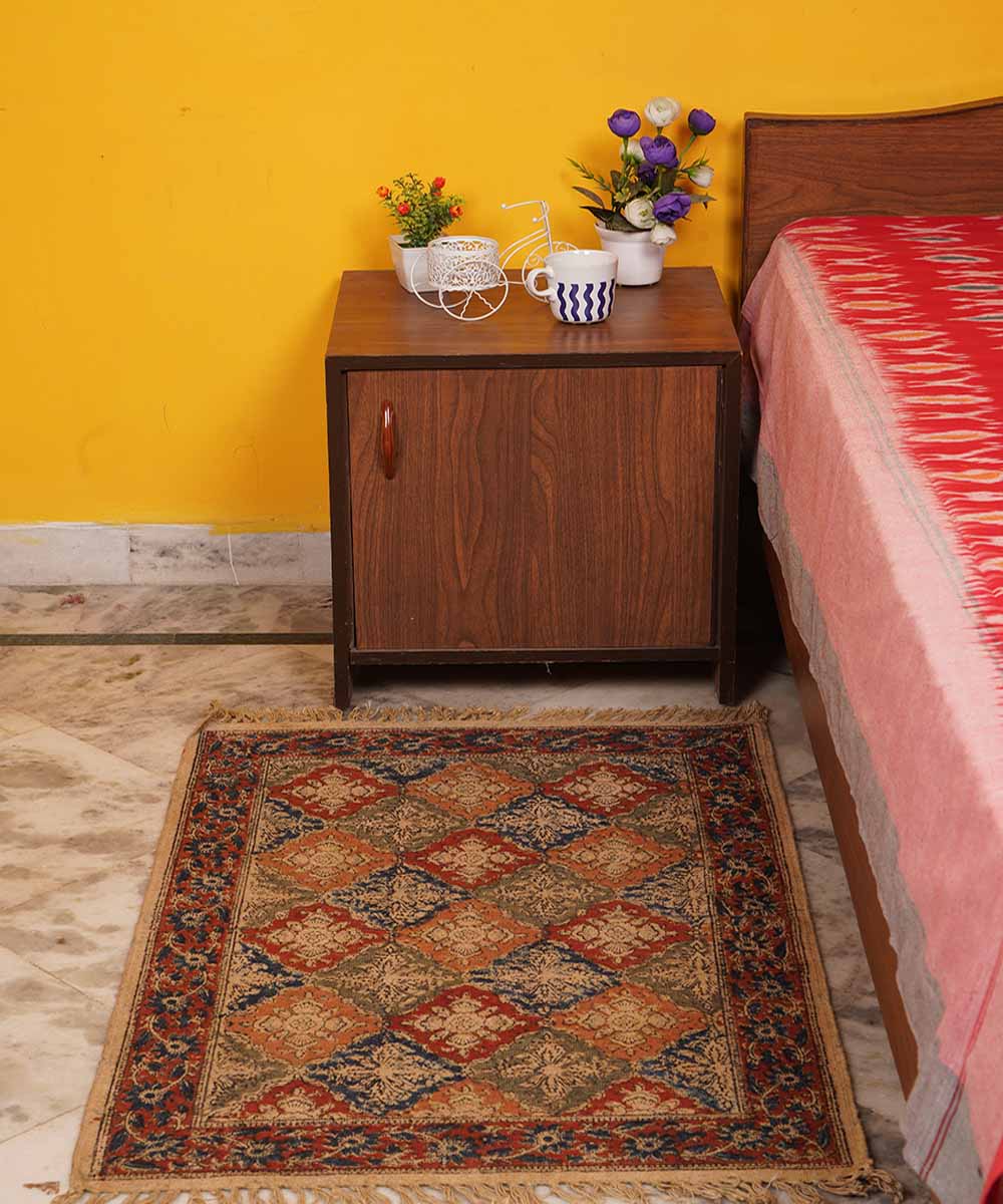 Multi colour handloom warangal kalamkari cotton dhurrie