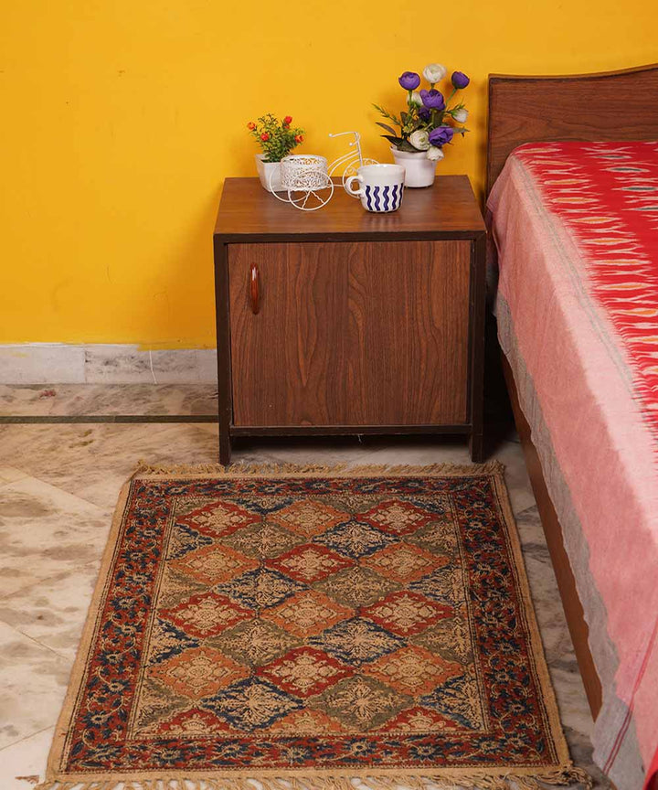 Multi colour handloom warangal kalamkari cotton dhurrie
