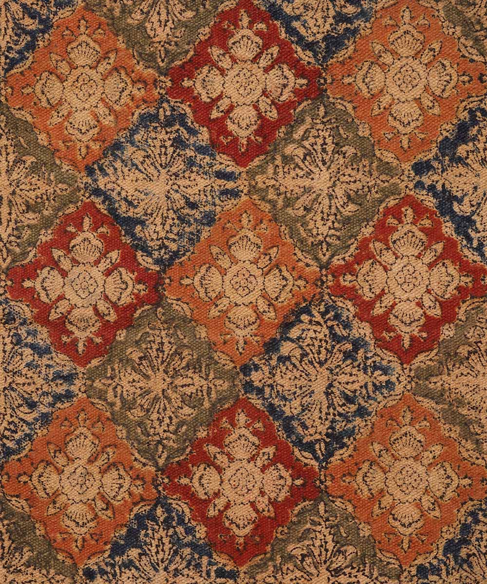 Multi colour handloom warangal kalamkari cotton dhurrie