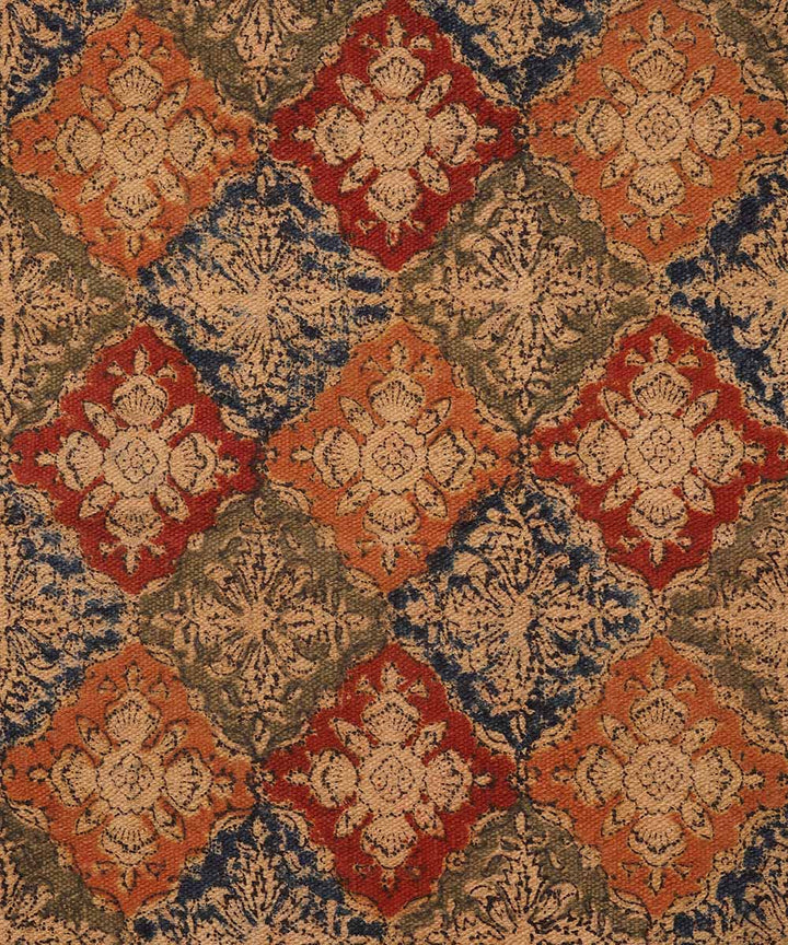 Multi colour handloom warangal kalamkari cotton dhurrie