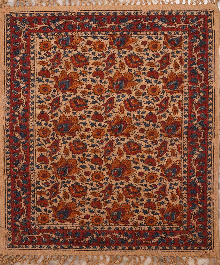Handloom multicolor warangal kalamkari cotton dhurrie