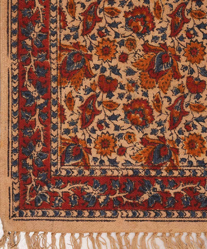 Handloom multicolor warangal kalamkari cotton dhurrie