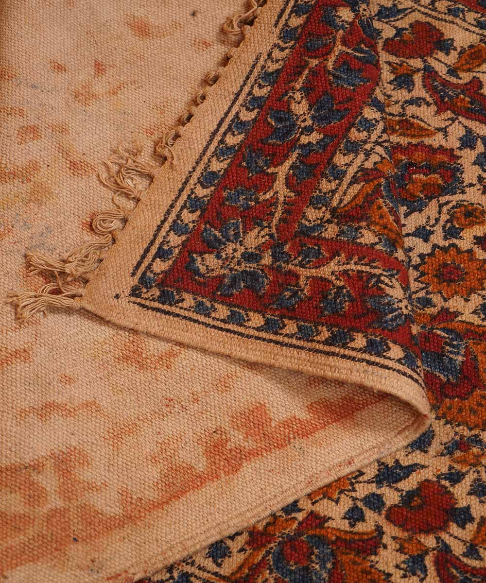 Handloom multicolor warangal kalamkari cotton dhurrie