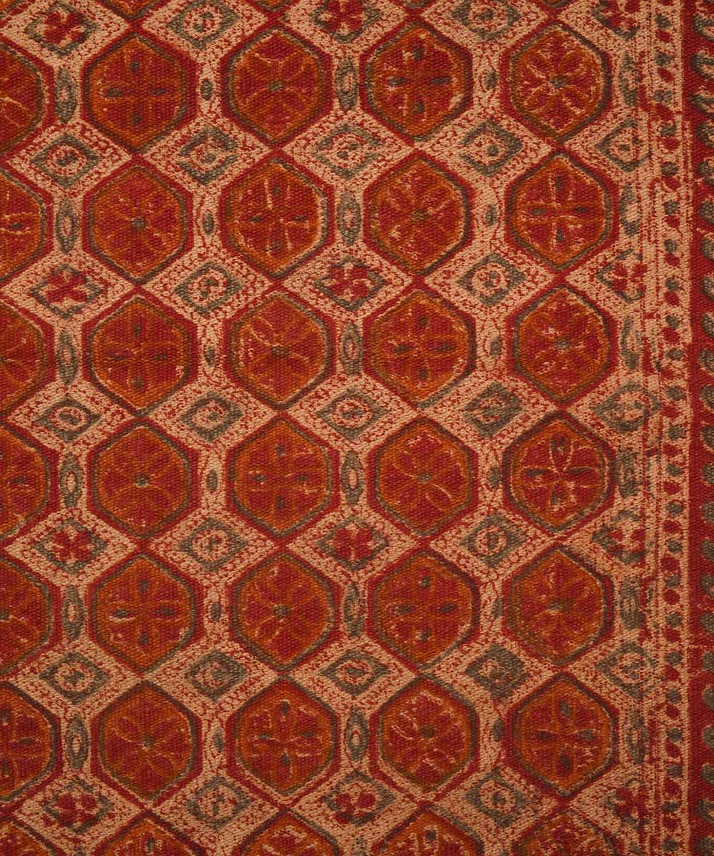 Handloom multi color warangal kalamkari cotton dhurrie