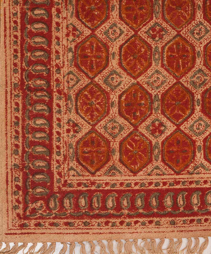 Handloom multi color warangal kalamkari cotton dhurrie
