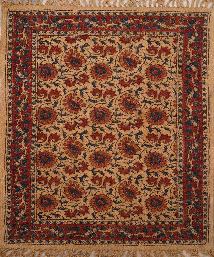 Multicolor handwoven warangal kalamkari cotton durrie