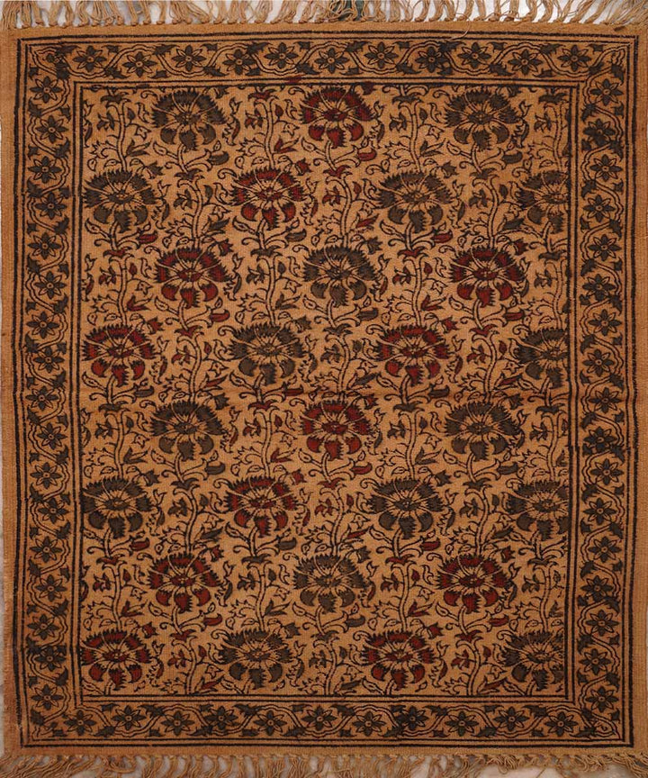 Multicolour handwoven warangal kalamkari cotton durrie