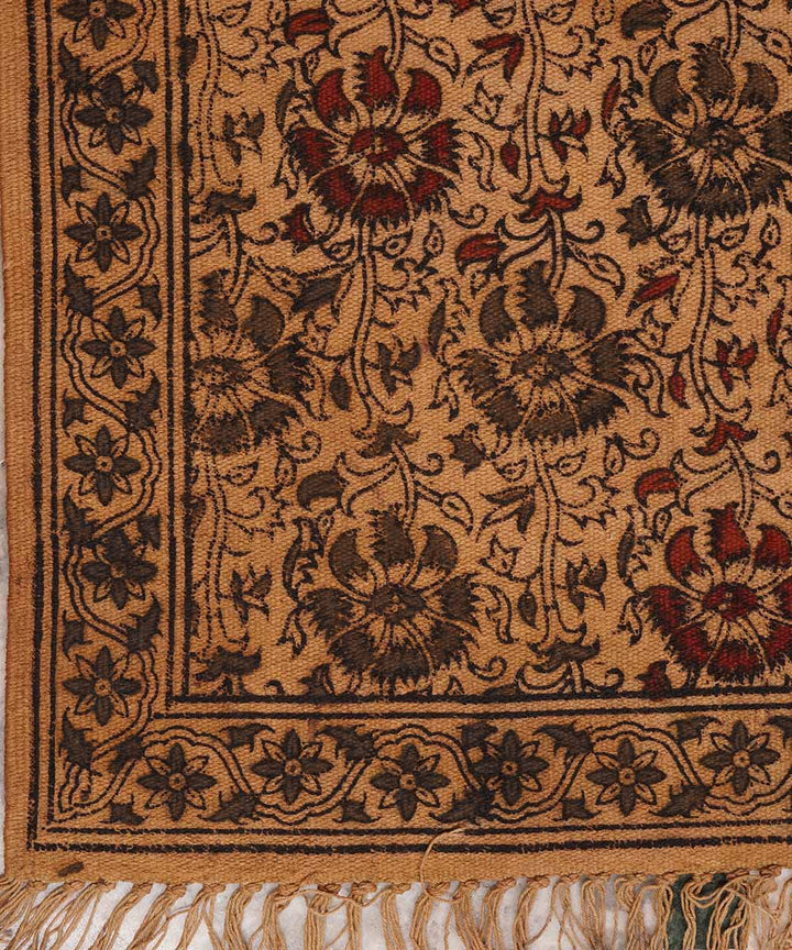 Multicolour handwoven warangal kalamkari cotton durrie
