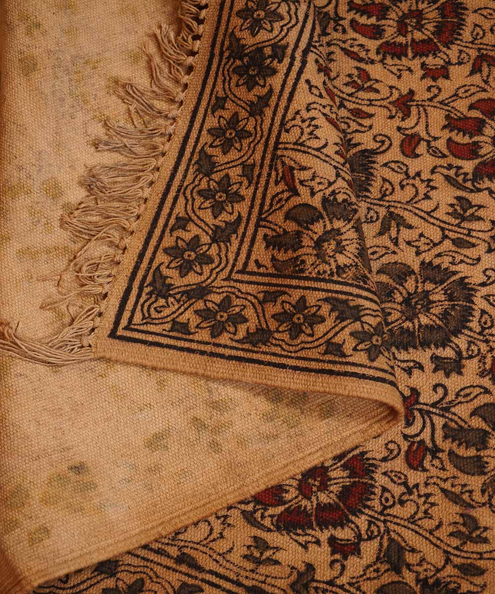 Multicolour handwoven warangal kalamkari cotton durrie
