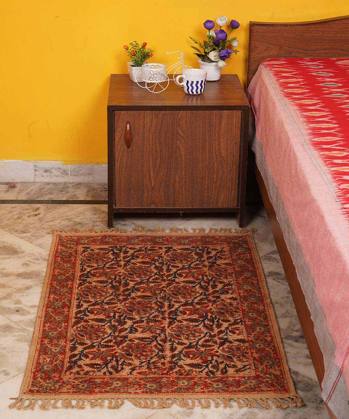 Hand woven multicolor warangal kalamkari cotton dhurrie