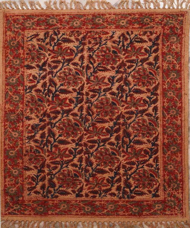 Hand woven multicolor warangal kalamkari cotton dhurrie
