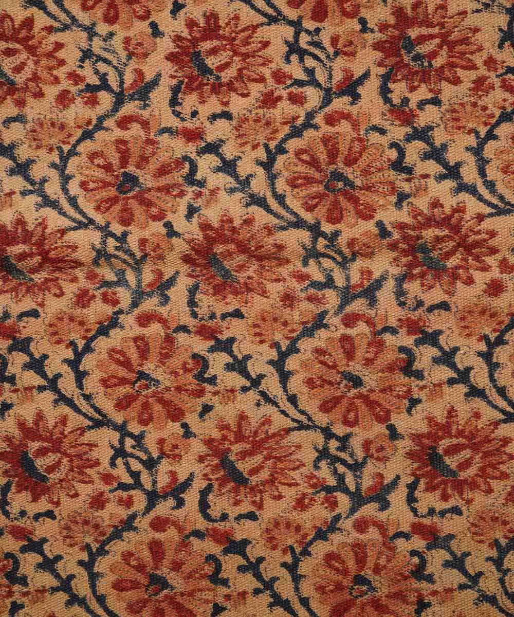 Multi colour handwoven warangal cotton kalamkari dhurrie