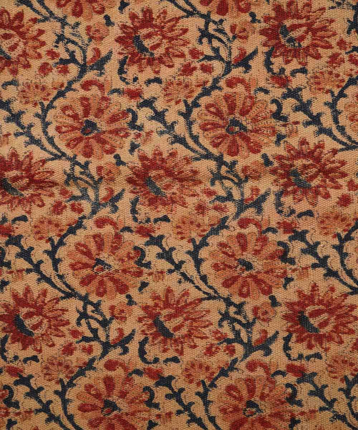 Multi colour handwoven warangal cotton kalamkari dhurrie